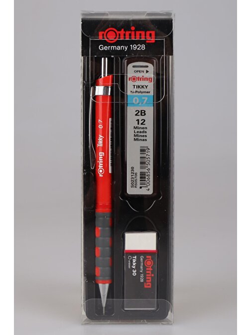 ROTRING KUTULU VERSATİL UÇLU KALEM 3'LÜSÜ KALEM, 0.7 MM UÇ VE SİLGİ 