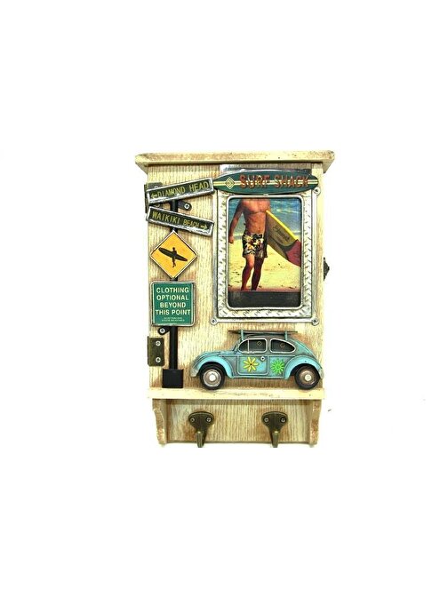 Dekoratif Kutu Anahtarlık Çerçeveli Askılık Vintage Hediyelik