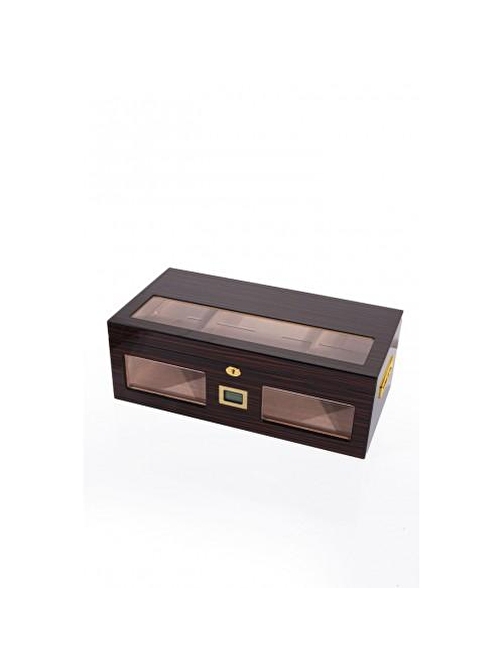 Camlı Nem Ölçerli Kilitli Humidor PHUM0148