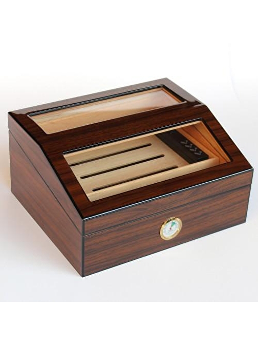 Camlı Nem Ölçerli Humidor PHUM044
