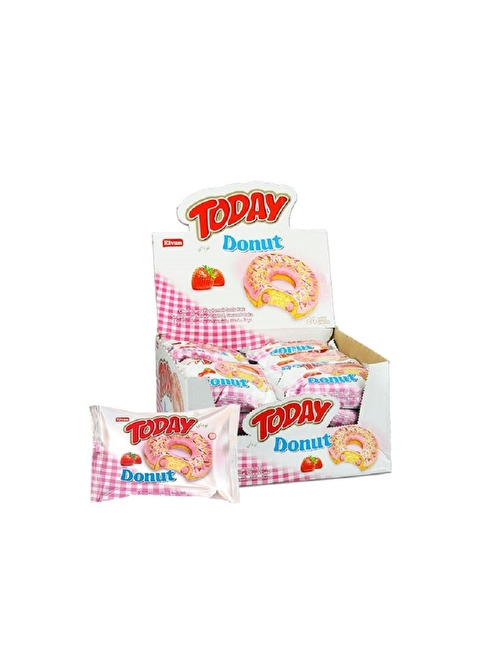 Today Donut Çilekli 35 gr 24 Adet (1 Kutu)