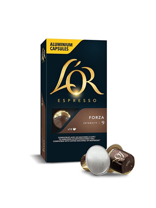 L'OR Forza Intensity 9 Nespresso Uyumlu Alüminyum Kapsül Kahve 10 Adet