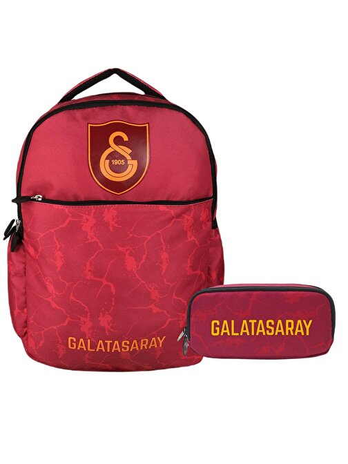 Galatasaray Logo Baskılı Okul Sırt Çantası 3 Bölmeli +Kalemlik