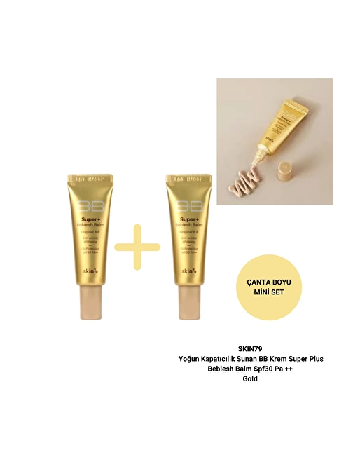 Yoğun Kapatıcılık Sunan BB Krem Super Plus Beblesh Balm Spf30 Pa ++ Gold 7g+7g