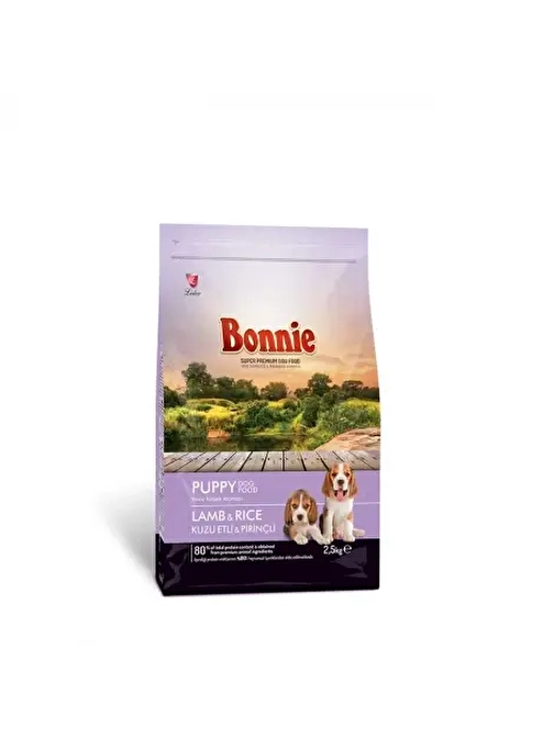 Bonnie Kuzu Etli Pirinçli Yavru Köpek Maması 2.5 Kg