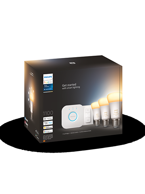 Philips Hue 8-75w Beyaz Amb. Akıllı Bşl Seti 3lü Kum E27 Bt Özl. - 929002468403