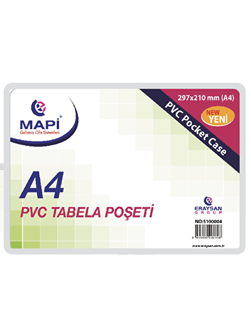 MAPİ PVC TABELA POŞETLERİ A4 20'Lİ PAKET