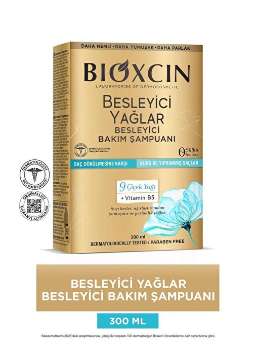 Bioxcin Besleyici Yağlar Bakım Şampuanı 300 ML - Sülfatsız, Kuru ve Yıpranmış Saçlar Saç Dökülme Karşıtı