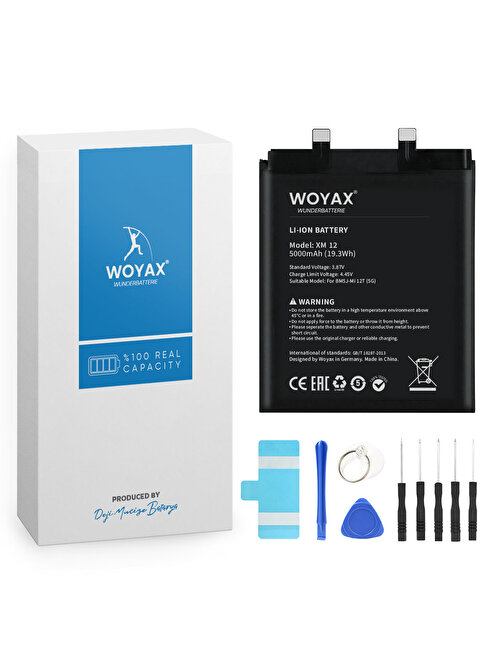 Woyax by Deji Xiaomi Mi 12T (5G) Uyumlu Batarya