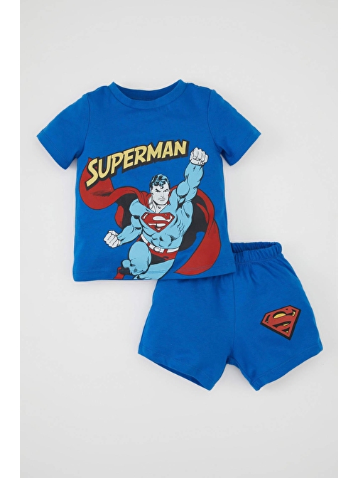 Erkek Bebek Superman Kısa Kollu Penye Pijama Takımı C5204A524HS