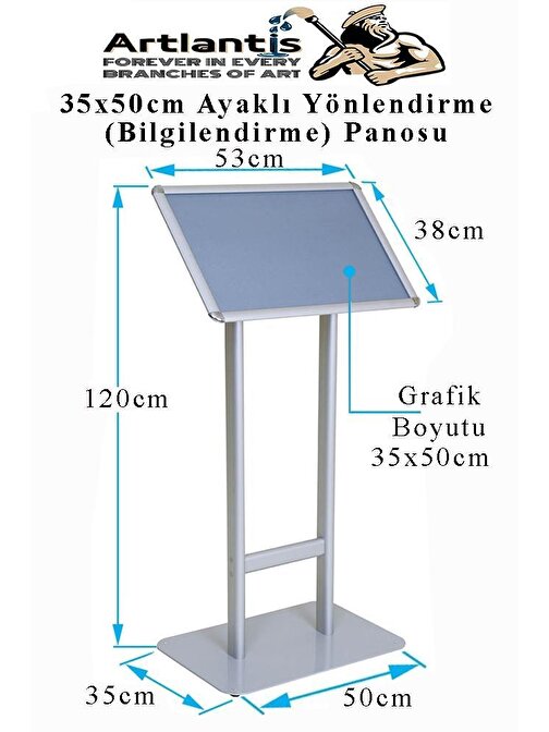 35X50 cm Ayaklı Yönlendirme Bilgilendirme Panosu 1 Adet Bilgi Standı Menü Restaurant Otel Semineri Toplantı