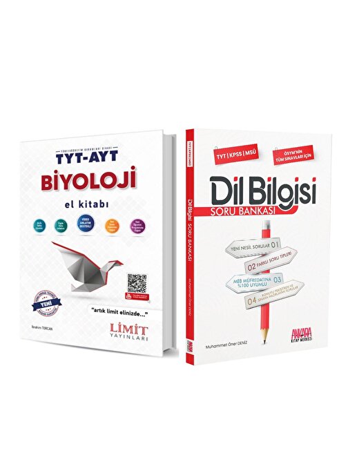 Limit TYT AYT Biyoloji El Kitabı ve AKM Dil Bilgisi Soru Bankası Seti 2 Kitap