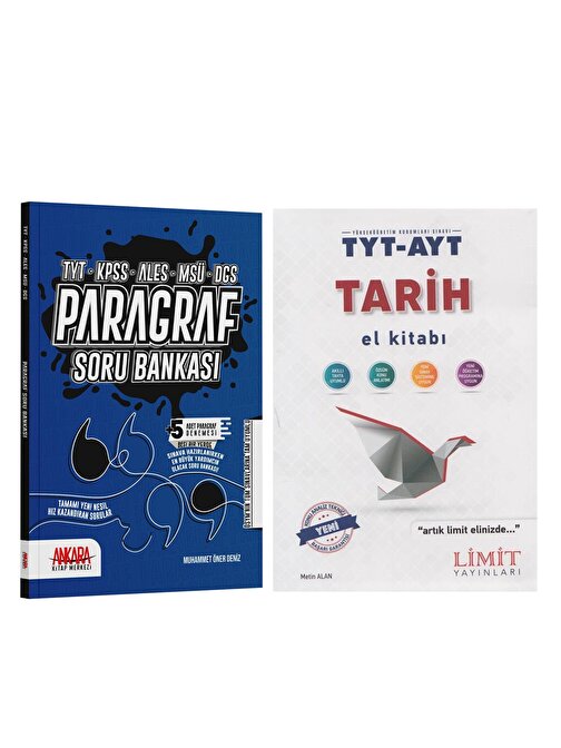 Limit TYT AYT Tarih El Kitabı ve AKM Paragraf Soru Bankası Seti 2 Kitap