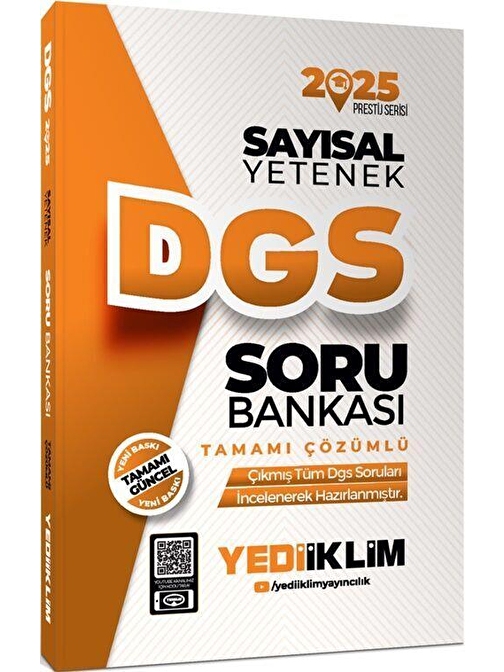 2025 DGS Sayısal Yetenek Tamamı Çözümlü Soru Bankası Yediiklim Yayınları