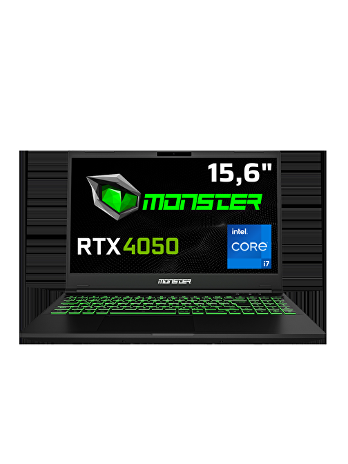 Monster Abra A5 V20.3.1 NVIDIA GeForce RTX4050 Intel Core i7-13700H 16 GB RAM 1 TB SSD 15.6 inç Full HD Windows 11 Oyuncu Dizüstü Bilgisayarı