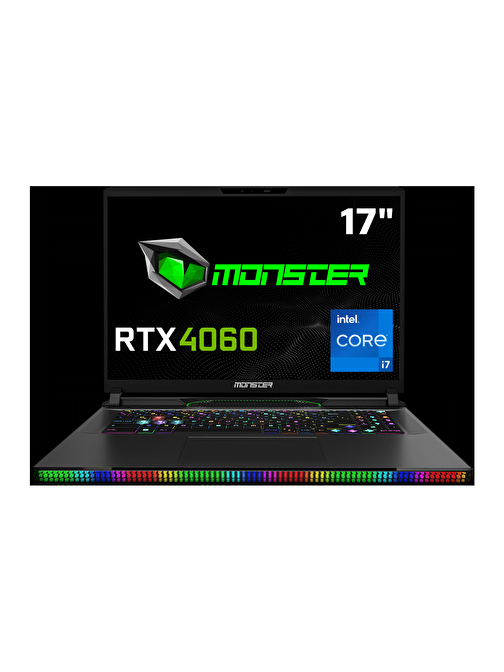 Monster Semruk S7 V9.1.2 NVIDIA GeForce RTX4060 Intel Core i7-13700HX 64 GB RAM 2 TB SSD 17 inç QHD+ Freedos Oyuncu Dizüstü Bilgisayarı