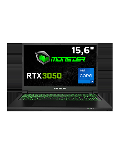 Monster Abra A5 V21.4 Intel Core i7 12700H 16 GB RAM 500 GB SSD 6 GB RTX 3050 FreeDOS 15,6" FHD 144 Hz Oyun Bilgisayarı