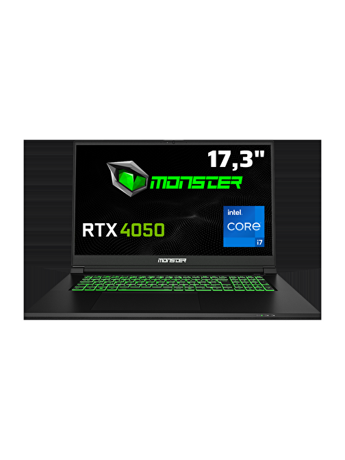 Monster Abra A7 V15.2 Intel Core i7 12700H 16 GB RAM 500 GB SSD 6 GB RTX 4050 FreeDOS 17,3" FHD 144 Hz Oyun Bilgisayarı