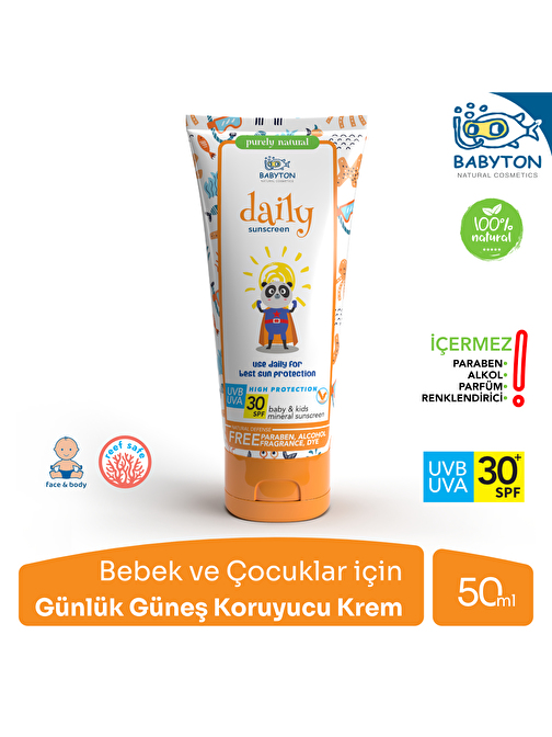 BABYTON Bebek ve Çocuklar İçin Günlük Güneş Koruyucu Krem 50 ml