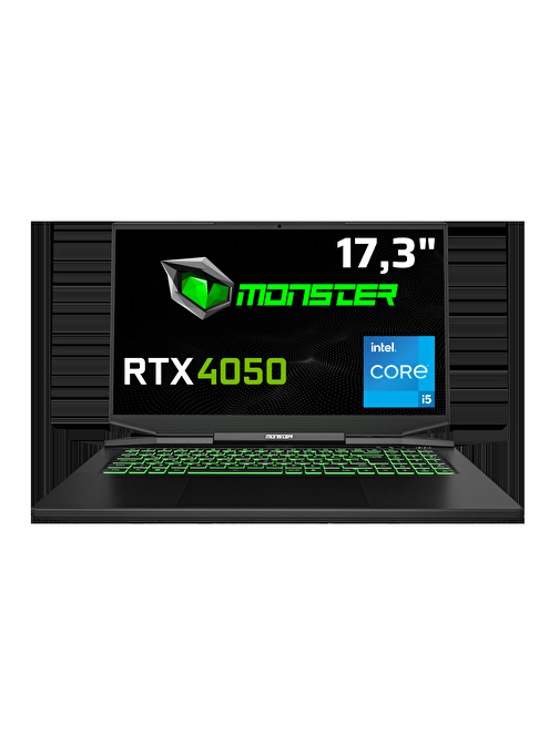 Monster Abra A7 V14.5.1 NVIDIA GeForce RTX4050 Intel Core i5-13500H 16 GB RAM 1 TB SSD 17.3 inç Full HD Windows 11 Oyuncu Dizüstü Bilgisayarı