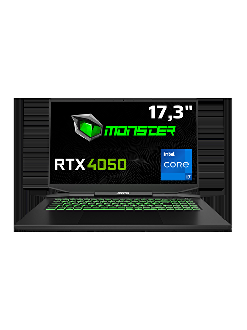 Monster Abra A7 V14.6.1 NVIDIA GeForce RTX4050 Intel Core i7-13700H 16 GB RAM 1 TB SSD 17.3 inç Full HD Windows 11 Oyuncu Dizüstü Bilgisayarı