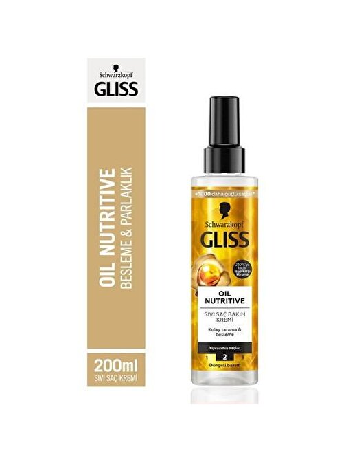 Gliss Oil Nutritive Sıvı Saç Kremi 200ml x 2'li Set