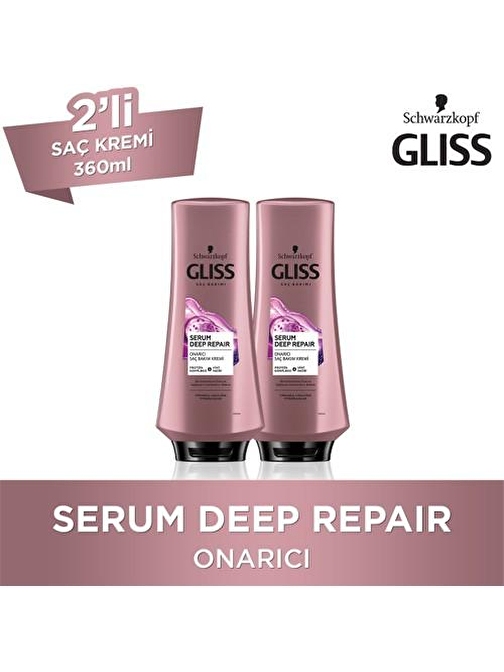 Gliss Serum Deep Repair Onarıcı Saç Kremi 360 ml x 2 Adet