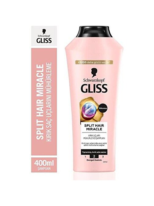 Gliss Split Hair Miracle Şampuan 400 Ml + Split Hair Miracle Sıvı Saç Kremi 200 Ml