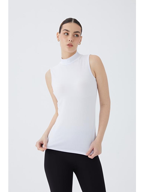 Balıkçı Yaka Sıfır Kol Kadın Body T-Shirt 2045