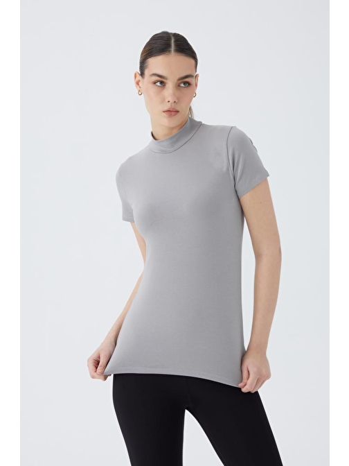 Balıkçı Yaka Kısa Kol Kadın Body T-Shirt 2046