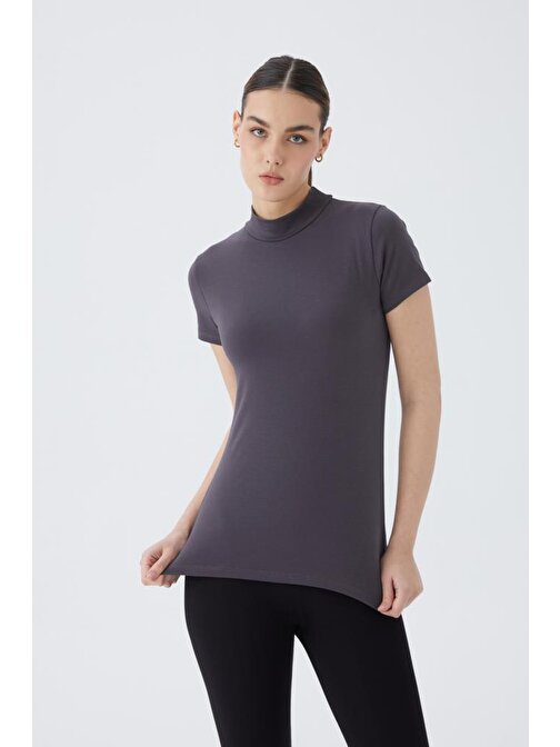 Balıkçı Yaka Kısa Kol Kadın Body T-Shirt 2046