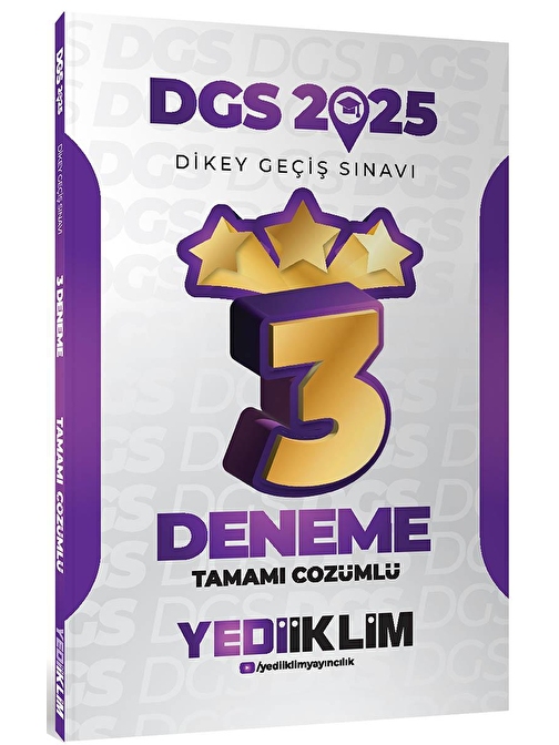 Yediiklim Yayınları 2025 DGS Tamamı Çözümlü 3 Yıldız Deneme