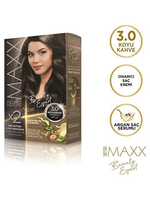 Maxx Deluxe Saç Boyası 3.0 Koyu Kahve