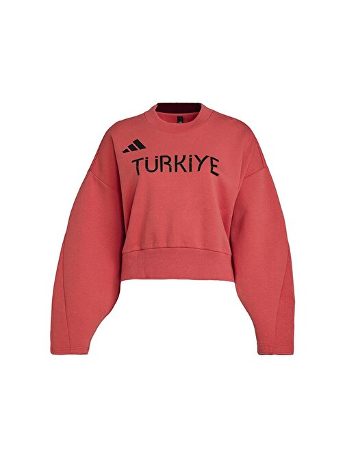 adidas Turkiye Crew W Türkiye Kadın Antrenman Sweatshirts JG5701 Kırmızı