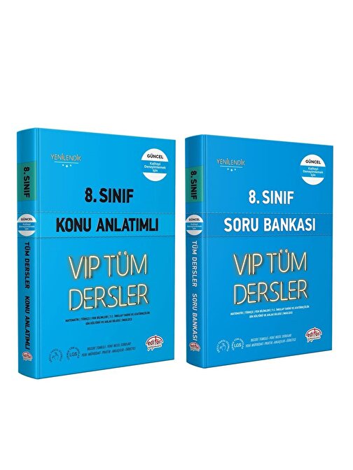 Editör Yayınları 8.Sınıf VIP Tüm Dersler Konu ve Soru Seti 2 Kitap