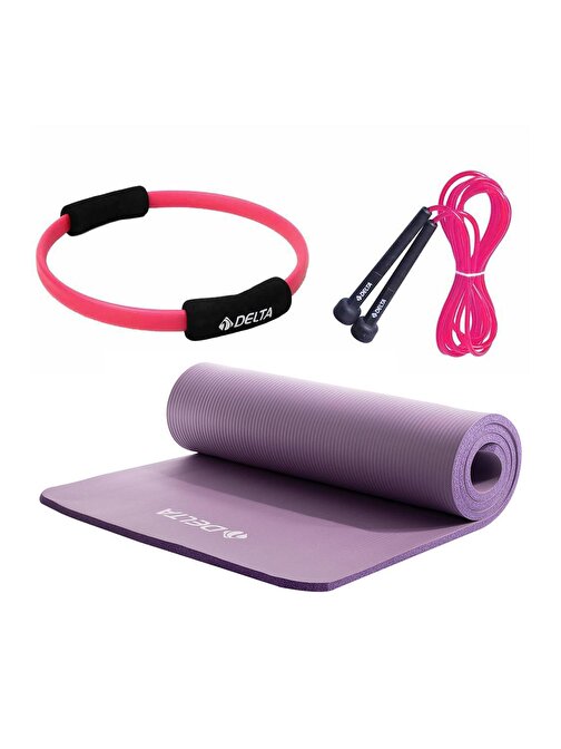 Delta 15 mm Pilates Minderi 35 cm Pilates Çemberi Atlama İpi Seti