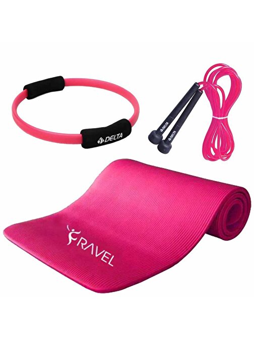 Ravel 15 mm Pilates Minderi Delta 35 cm Pilates Çemberi Delta Atlama İpi Seti