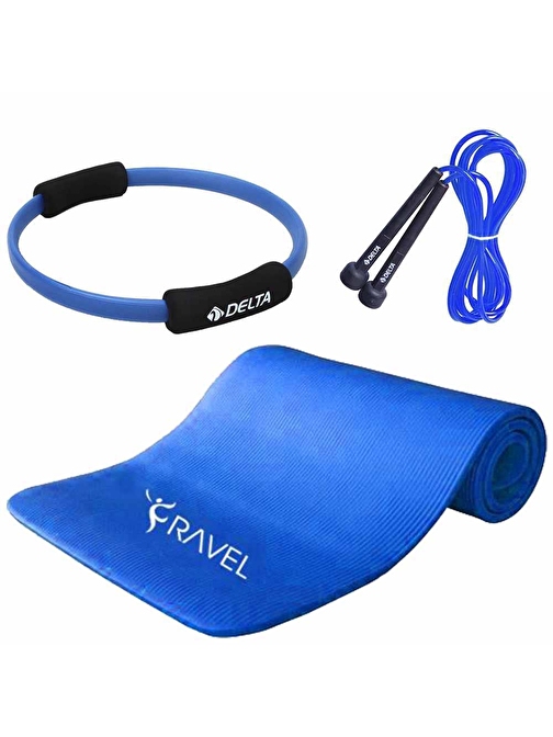 Ravel 15 mm Pilates Minderi Delta 35 cm Pilates Çemberi Delta Atlama İpi Seti