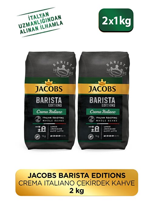 Jacobs Barista Editions Çekirdek Kahve Crema Italiano 2'li Paket ( 1 kg x 2)