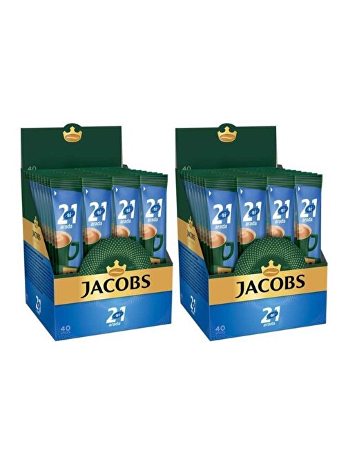 Jacobs 2'si 1 Arada Karışım Kahve 80 Adet (40'lı Kutu x 2 )