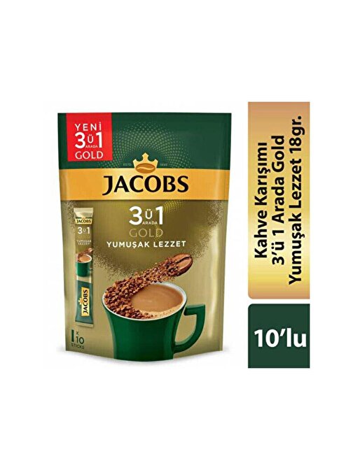 Jacobs Gold 3ü1 Arada Yumuşak Lezzet 10x18 Gr