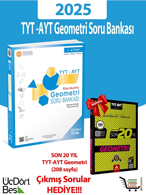 345 - TYT-AYT 2025 Model Geometri Soru Bankası Öıkmış Sorular Hediyeli!