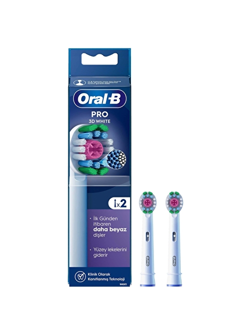 Oral-B Pro 3D White X-Filament Şarjlı Diş Fırçası Yedek Başlığı 2 Adet