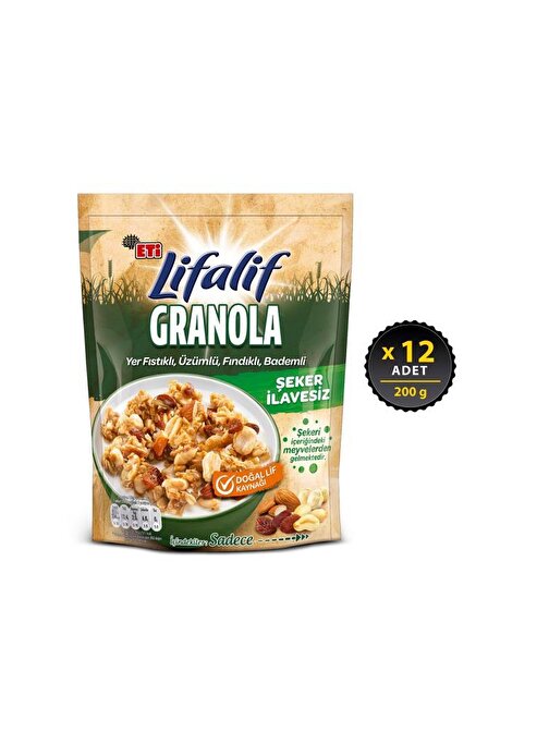 Lifalif Granola Kuruyemişli 200 g x 12 Adet