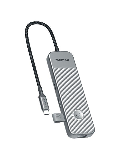 MOMAX ONELINK 8IN MULTI-FUNCTION USB-C DH18 SILVER