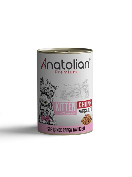 Anatolian Premium Kitten Tavuklu Yavru Kedi Konservesi 400 gr x 12 adet