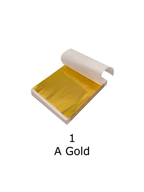 Varak Kaplama Yaprak Metalik Folyo İmitasyon 9x9cm 10lu Paket 1 A Gold R5799F-1
