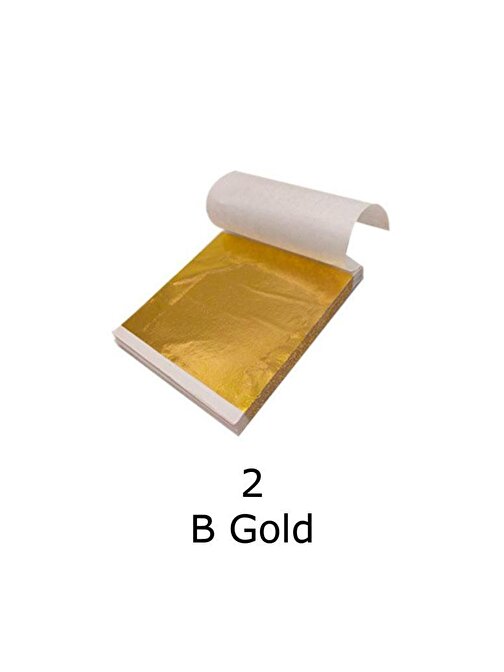 Varak Kaplama Yaprak Metalik Folyo İmitasyon 9x9cm 10lu Paket 2 B Gold R5799F-2