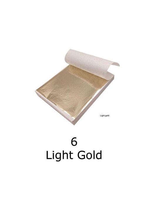 Varak Kaplama Yaprak Metalik Folyo İmitasyon 9x9cm 10lu Paket 6 Light Gold R5799F6-6