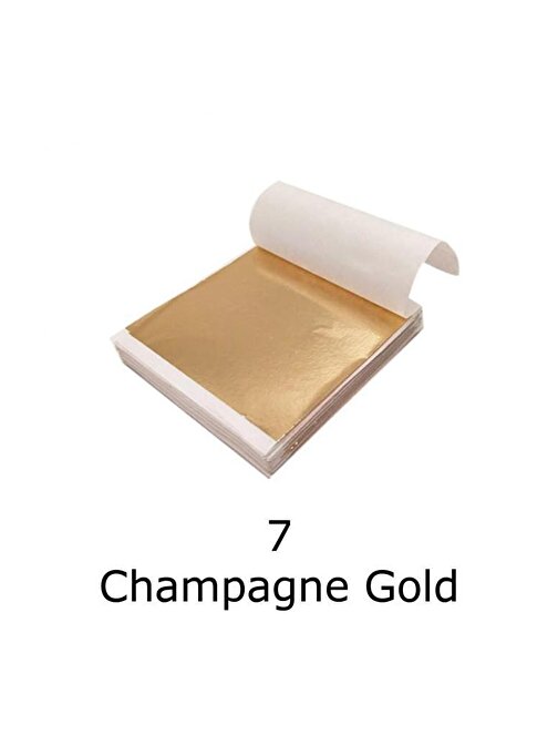 Varak Kaplama Yaprak Metalik Folyo İmitasyon 9x9cm 10lu Paket 7 Champagne Gold R5799F-7